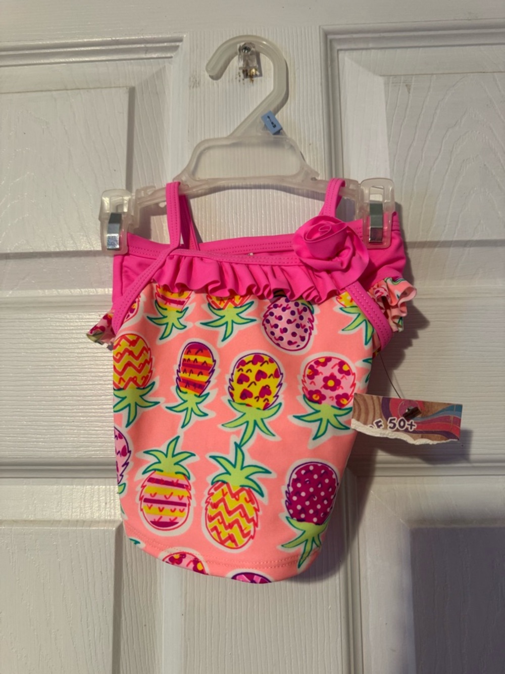 OP Coral and Pink Pineapple Swimsuit,  2 Pieces, Size 3-6 Months, NWT!